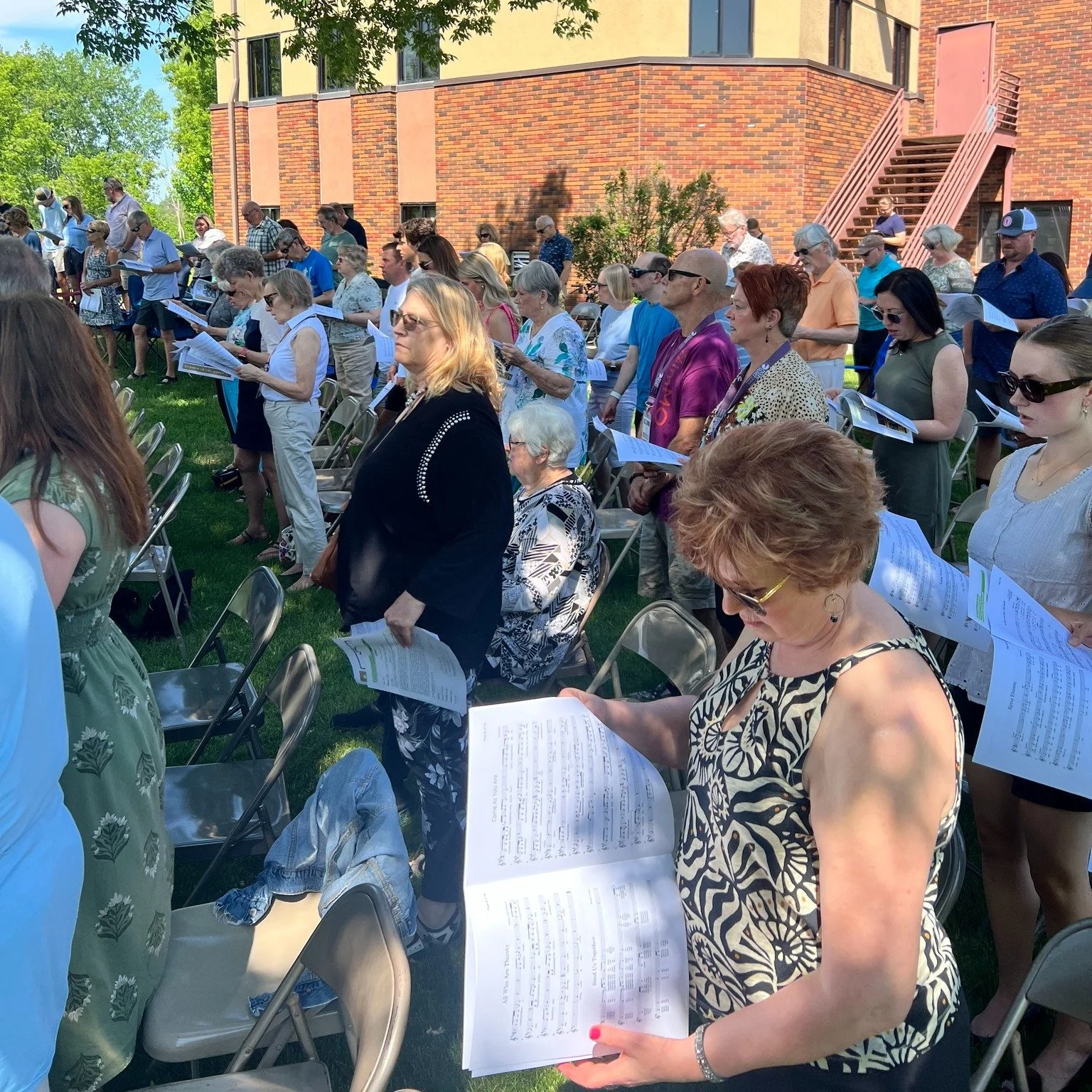 🌳 Worship in the Grove 🌳 

We couldn't have asked for a more beautiful morning for the season's first &ldquo;Worship in the Grove.&rdquo; While the temperatures climbed, the shade of the trees, a gentle breeze, and the vibrant green grass created a