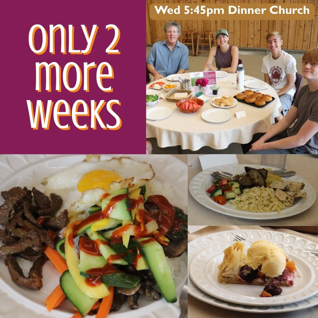 There are only 2 more weeks of Dinner Church this Summer! You are invited to come and eat at Dinner Church this week. RSVP at moply.org/dinner-church