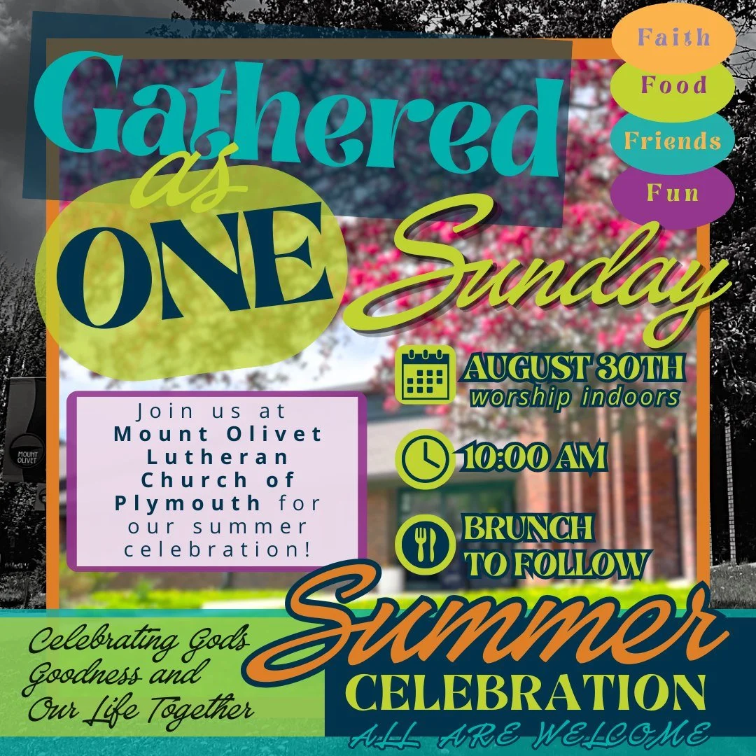 Tomorrow: Gathered as One Worship is at 10 am! Stay for brunch.

#gatheredasone #moply