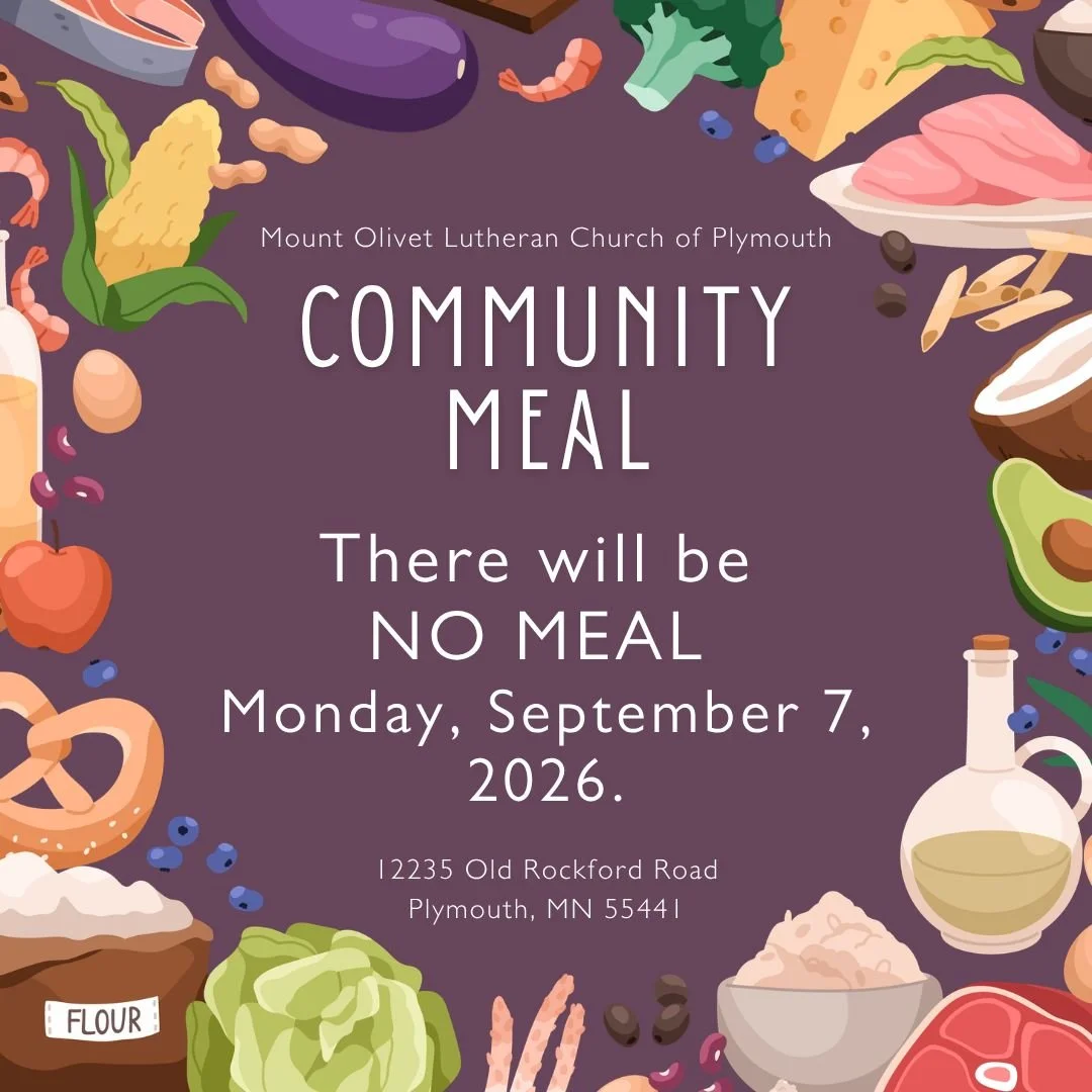 NO MONDAY Community Meal at Mount Olivet on September 7, 2026.

Mark your calendars to come inside for your Community Meal on Monday, September 28, 2026.

#loavesandfishes #mountolivetplymouth #allarewelcome #welcometothetable