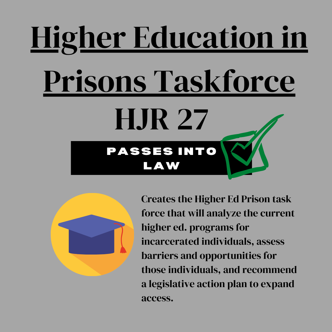 Resolution to Create a Higher Education Prison Taskforce Passes into Law
