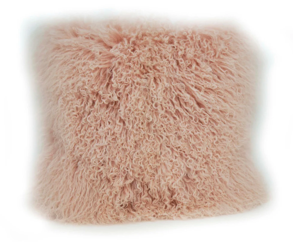 pink sheepskin pillow