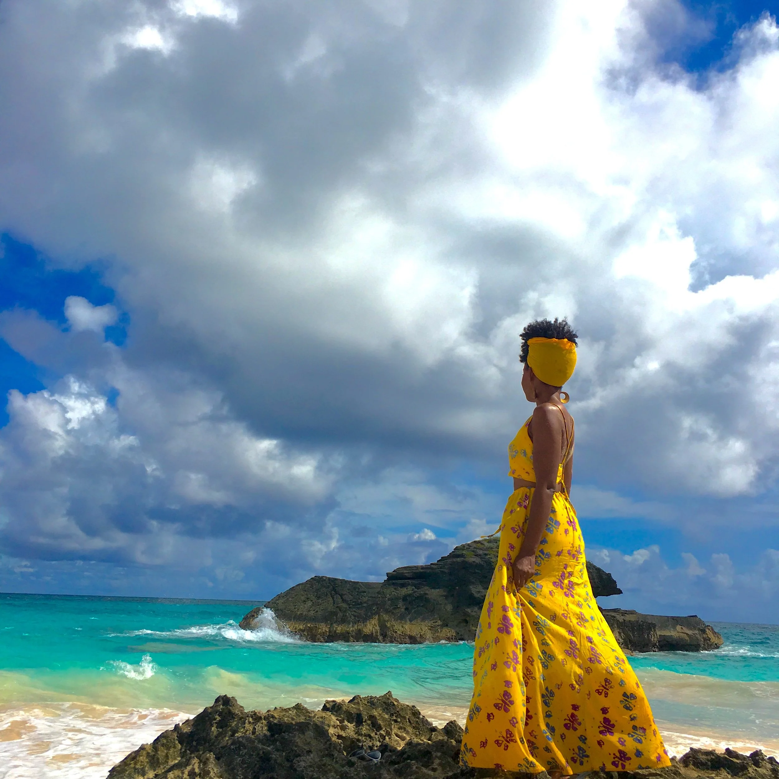 Taking in the sights is where your attention should be! Not on your hair. (Horseshoe Bay Beach, Bermuda)