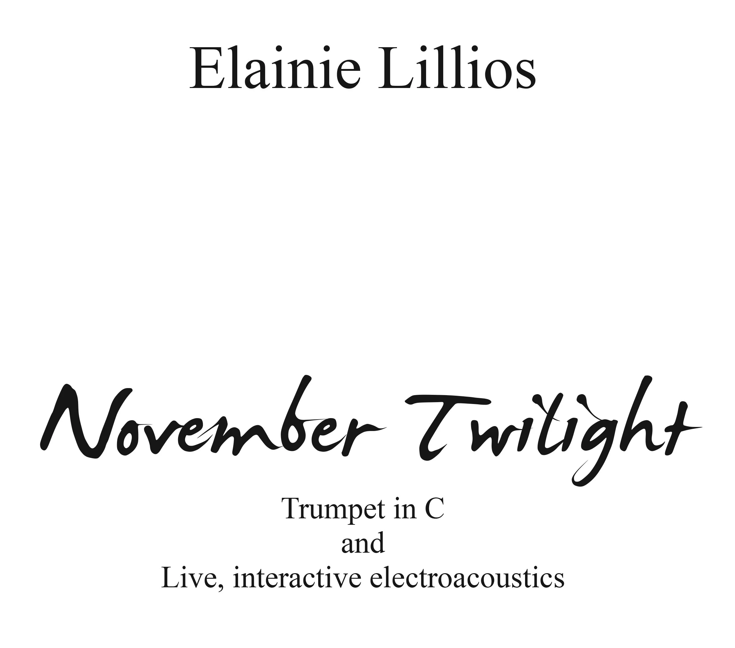 November Twilight Score PDF [trumpet+elec]