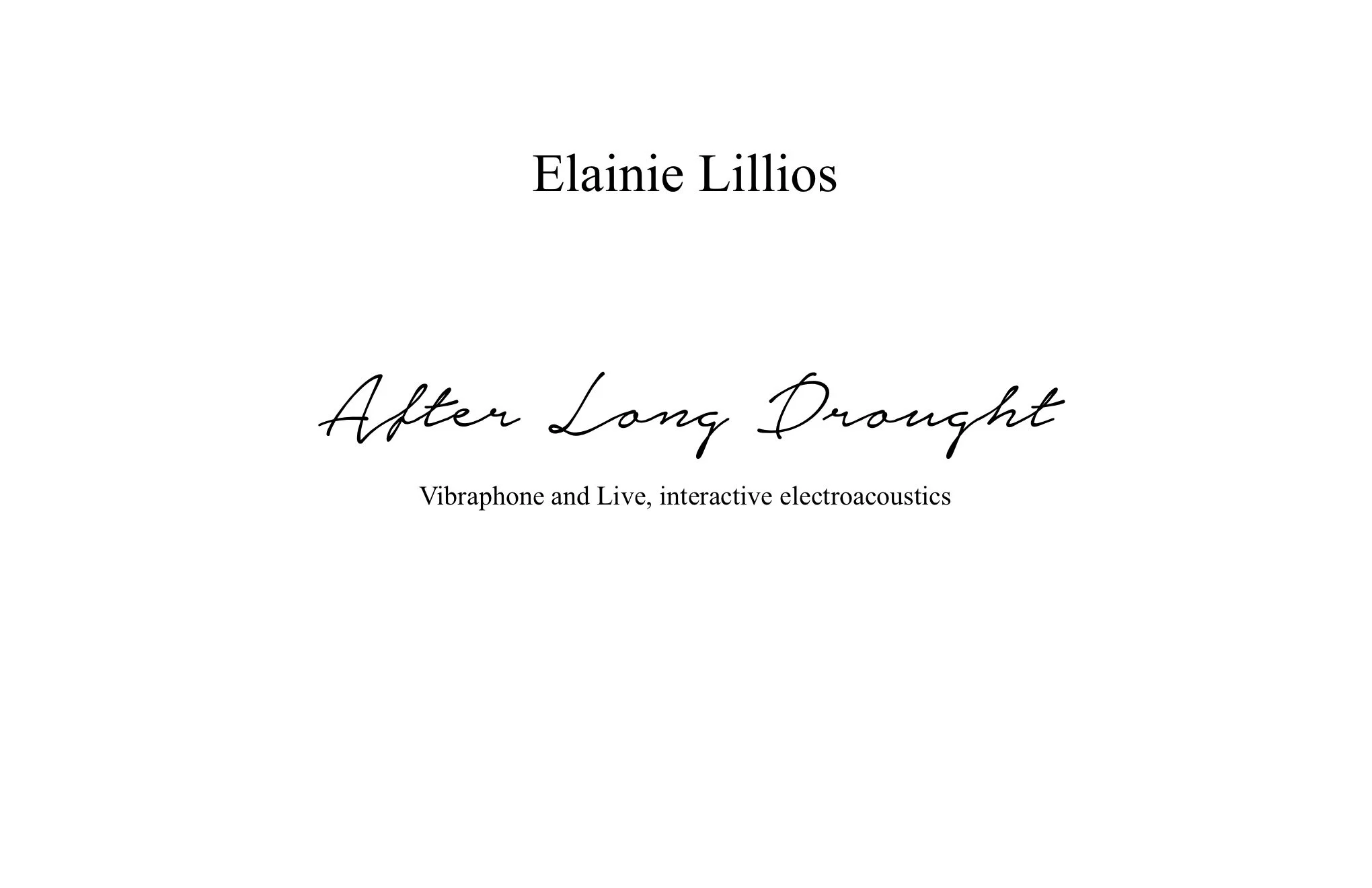 After Long Drought Score PDF (vibraphone+elec.)