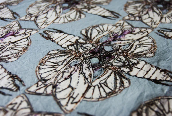 Silk / Digitally printed laser cut motif