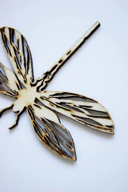 Wooden laser cut dragonfly