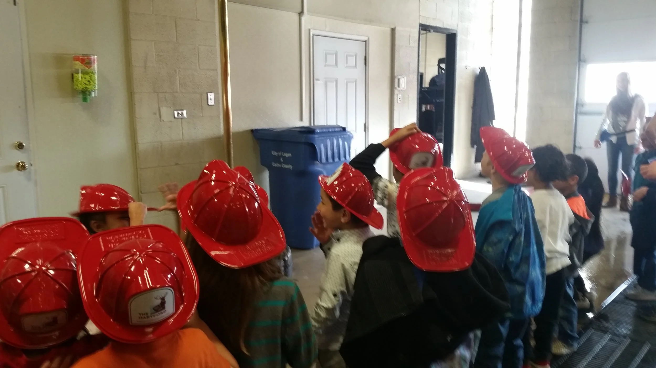 Waiting for the Fireman to come down the pole.