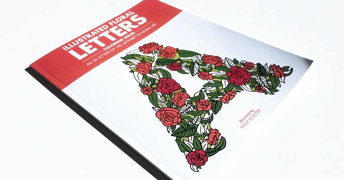 Illustrated Floral Letters Coloring Book