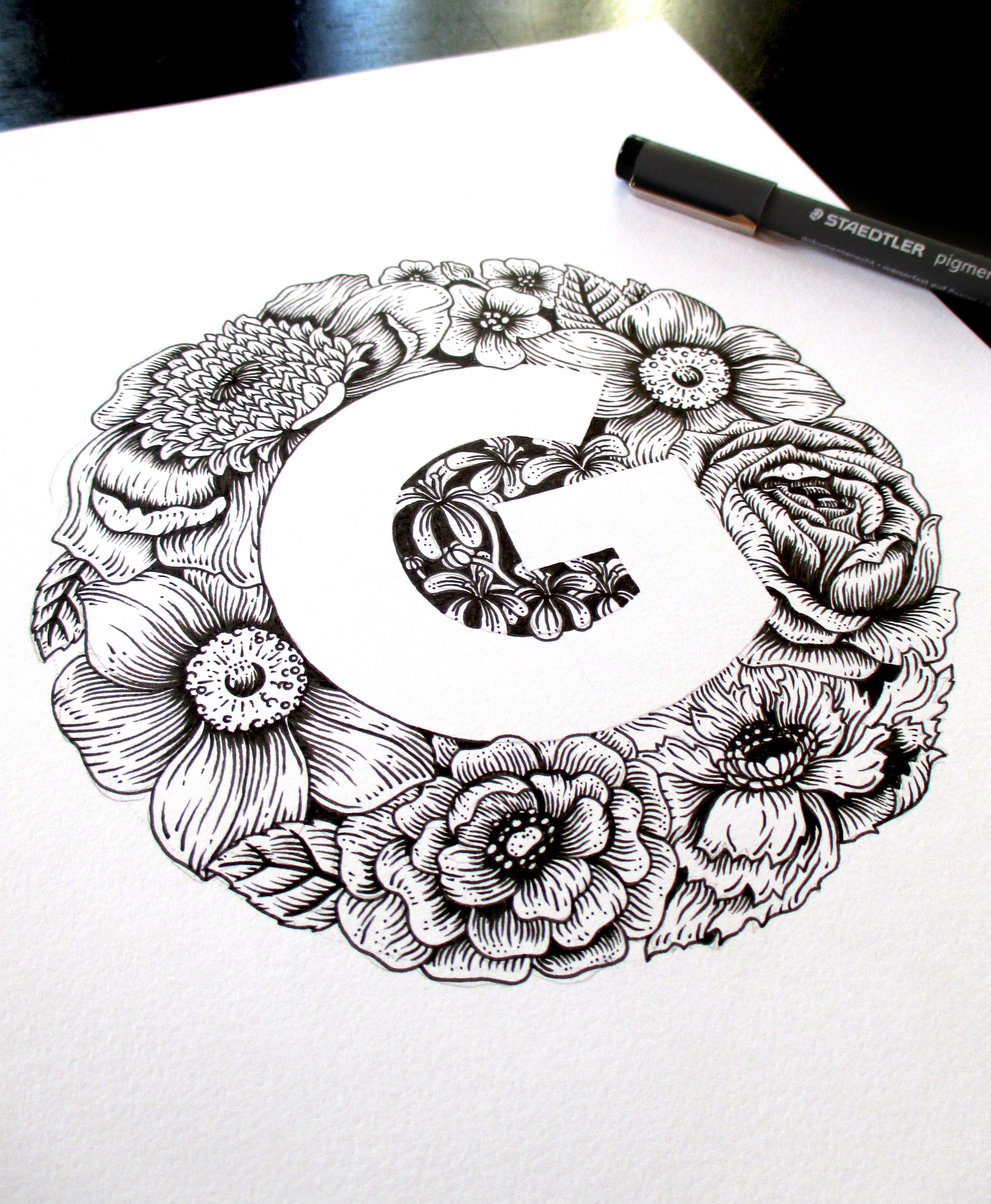 Floral Letters With Negative Space
