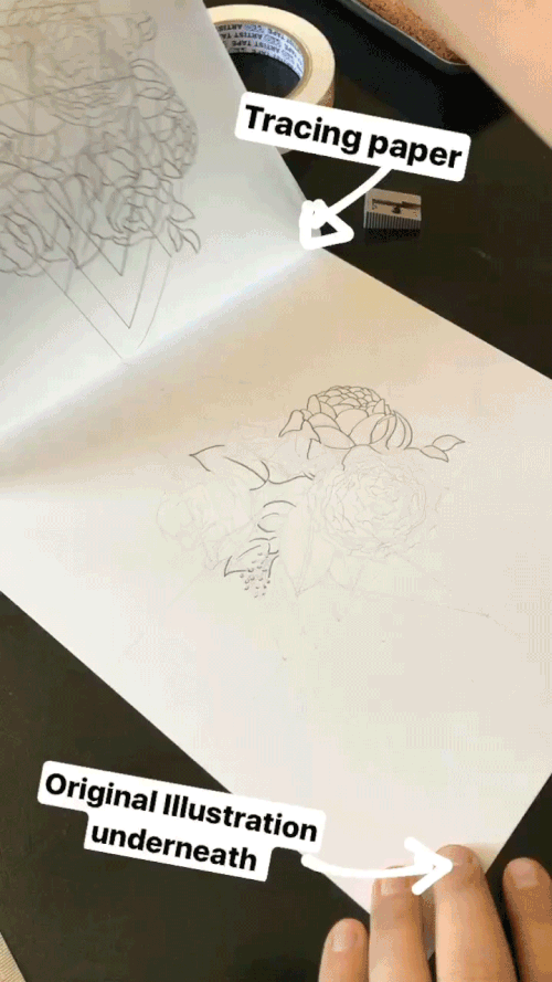 drawing into tracing paper