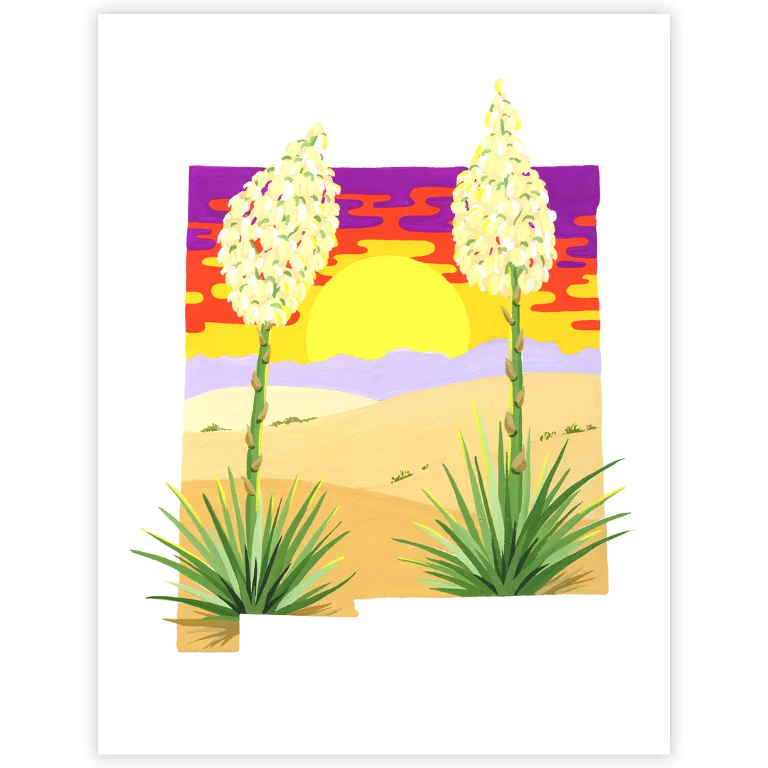 New Mexico White Sands Yucca Sunset Print Preview