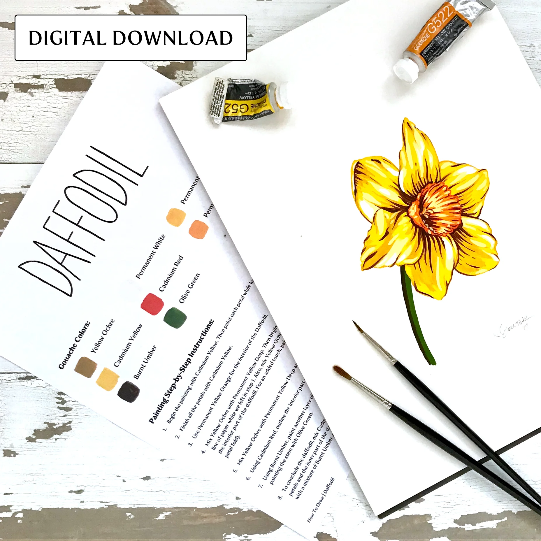 How to Draw and Paint a Daffodil Download