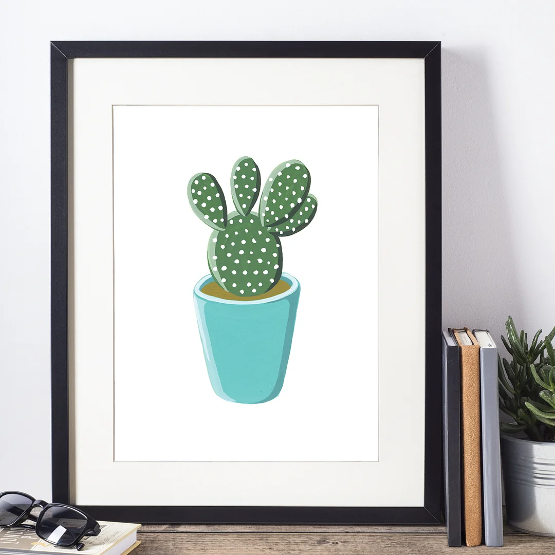 Potted Prickly Pear No. 2 Signed Art Print