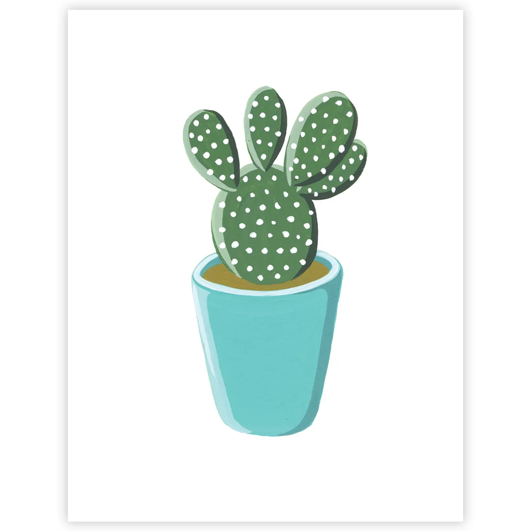 Potted Prickly Pear No. 2 Signed Art Print Preview