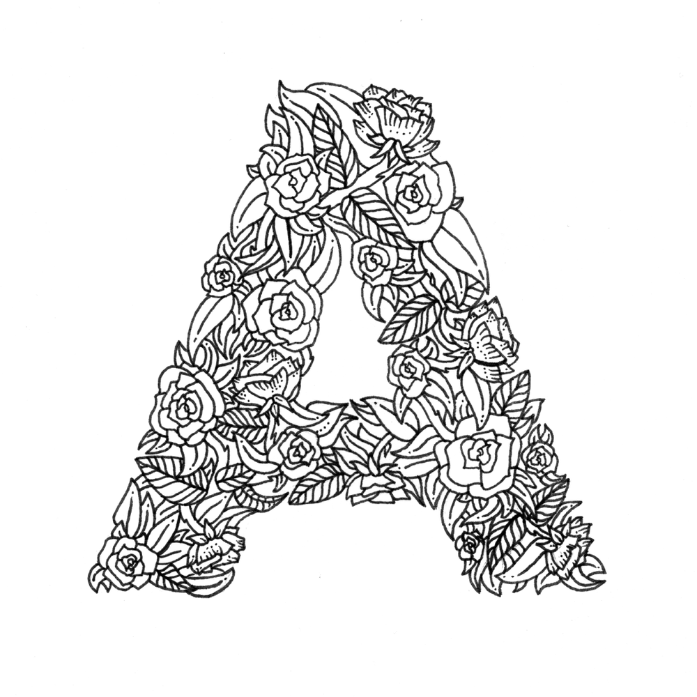 Download 26 Alphabet Coloring Pages Illustrated With Flowers Digital Download Boelter Design Co