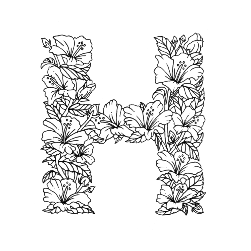Download 26 Alphabet Coloring Pages Illustrated With Flowers Digital Download Boelter Design Co