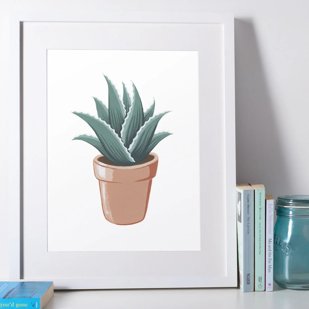 Potted Aloe Burnt Sienna No. 2 | Art Print #140