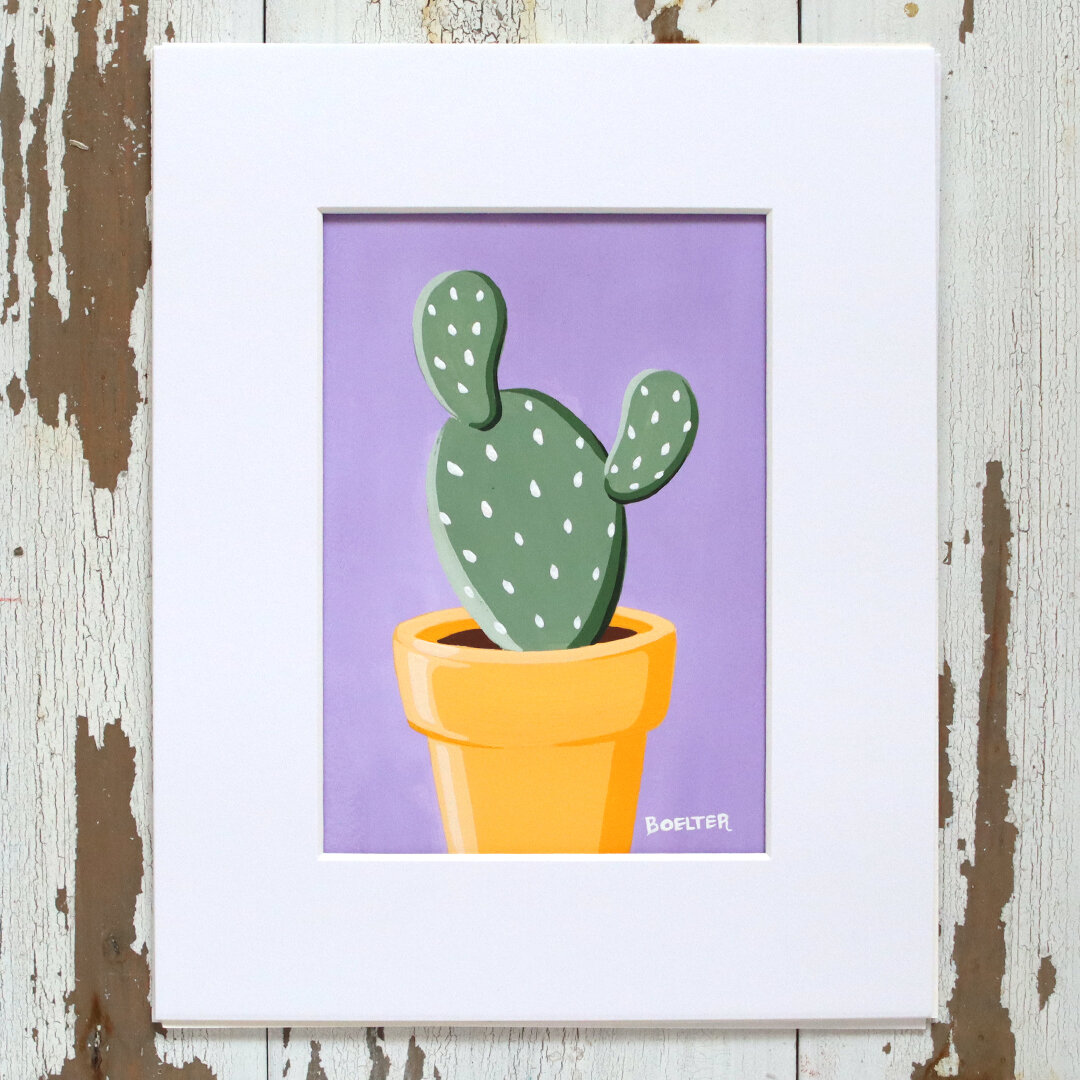 Marigold Potted Prickly Pear on Lilac | Original