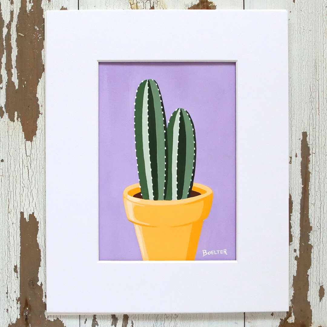 Marigold Potted Cacti on Lilac | Original