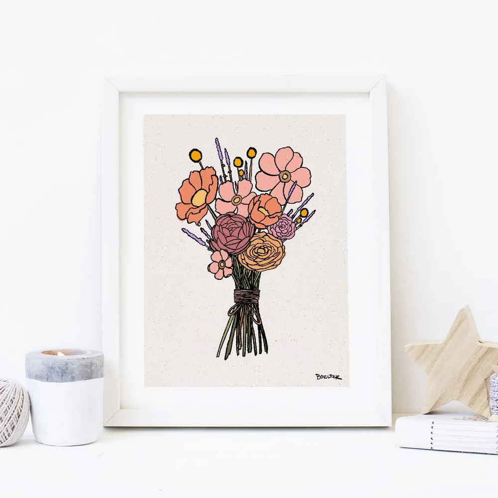 A Bouquet of Flowers No 2 | Digital Download Art Print | Boelter Design Co.