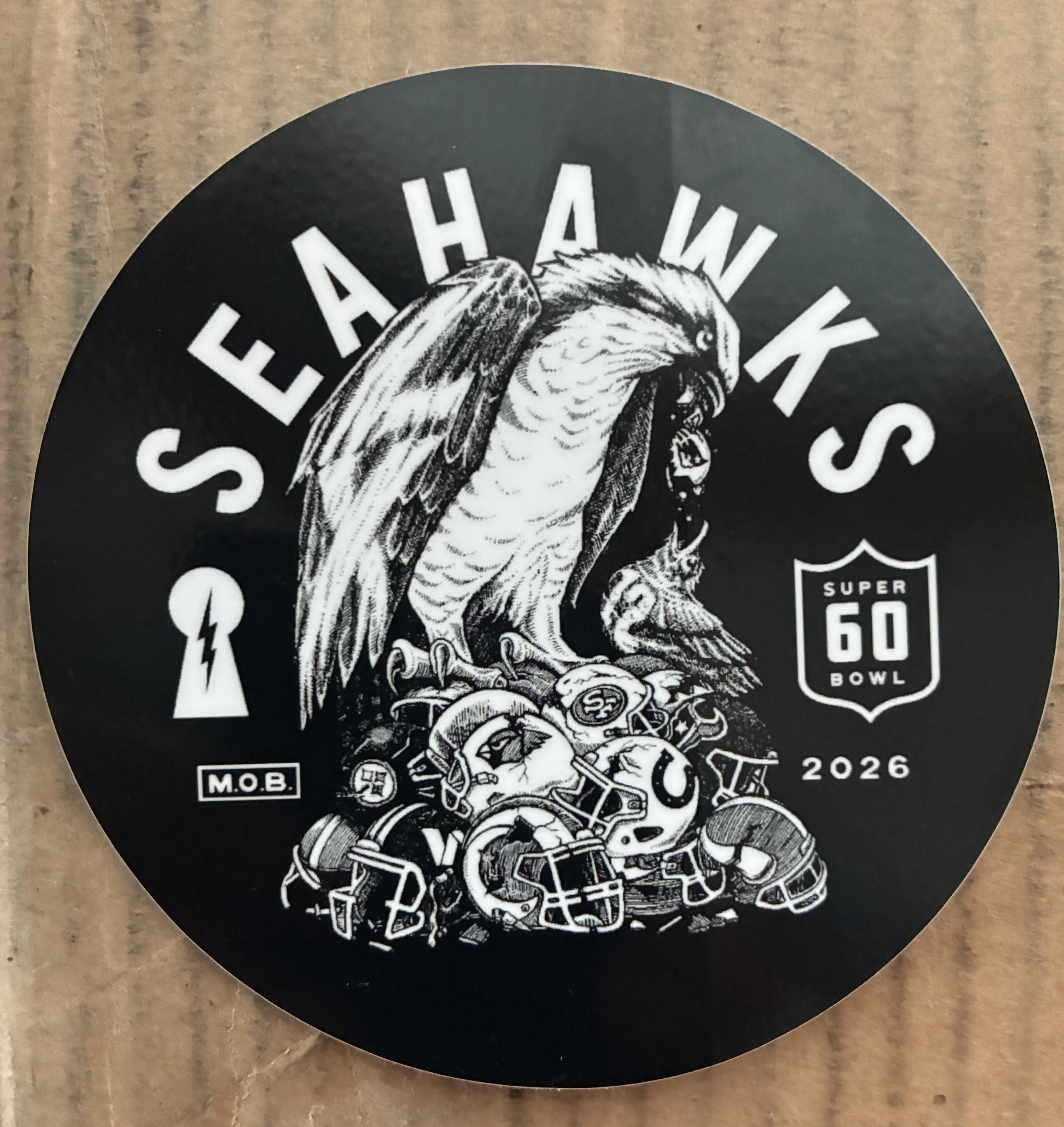 SEAHAWKS SB 60     4 x4 STICKER