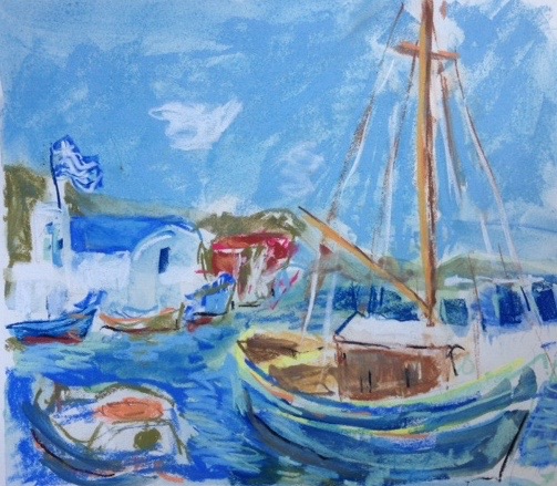 Naoussa Harbor,pastel 14x11.jpg