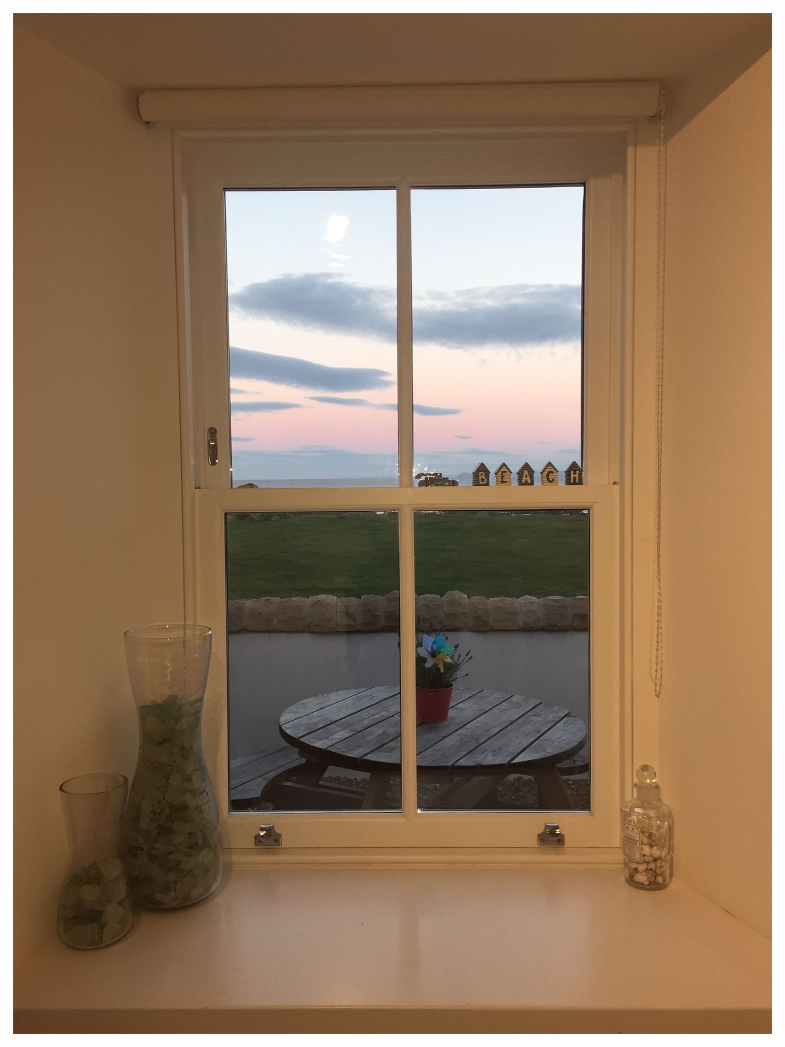 Sunset view from kitchen