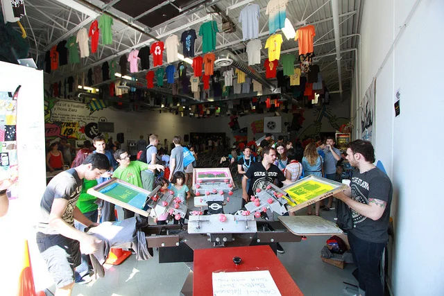 Attendees were invited to bring any blank item to get screened with the exclusive Family Reunion design for that year.