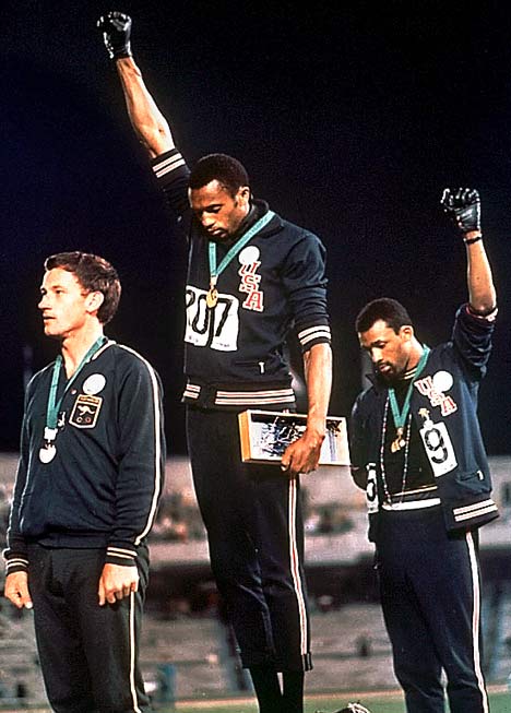 John Carlos (far right), making history.