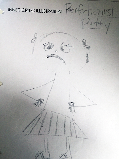 My Inner Critic, Perfectionist Patty. I'm sure she has something to say about my drawing skills...