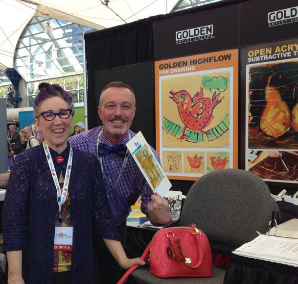 Patti Brady and I having a little fun in the Golden booth for the National Art Education Association 2014 Conference in San Diego, CA.