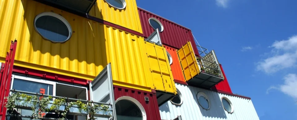 Container City in London is a mixed development of work spaces and homes
