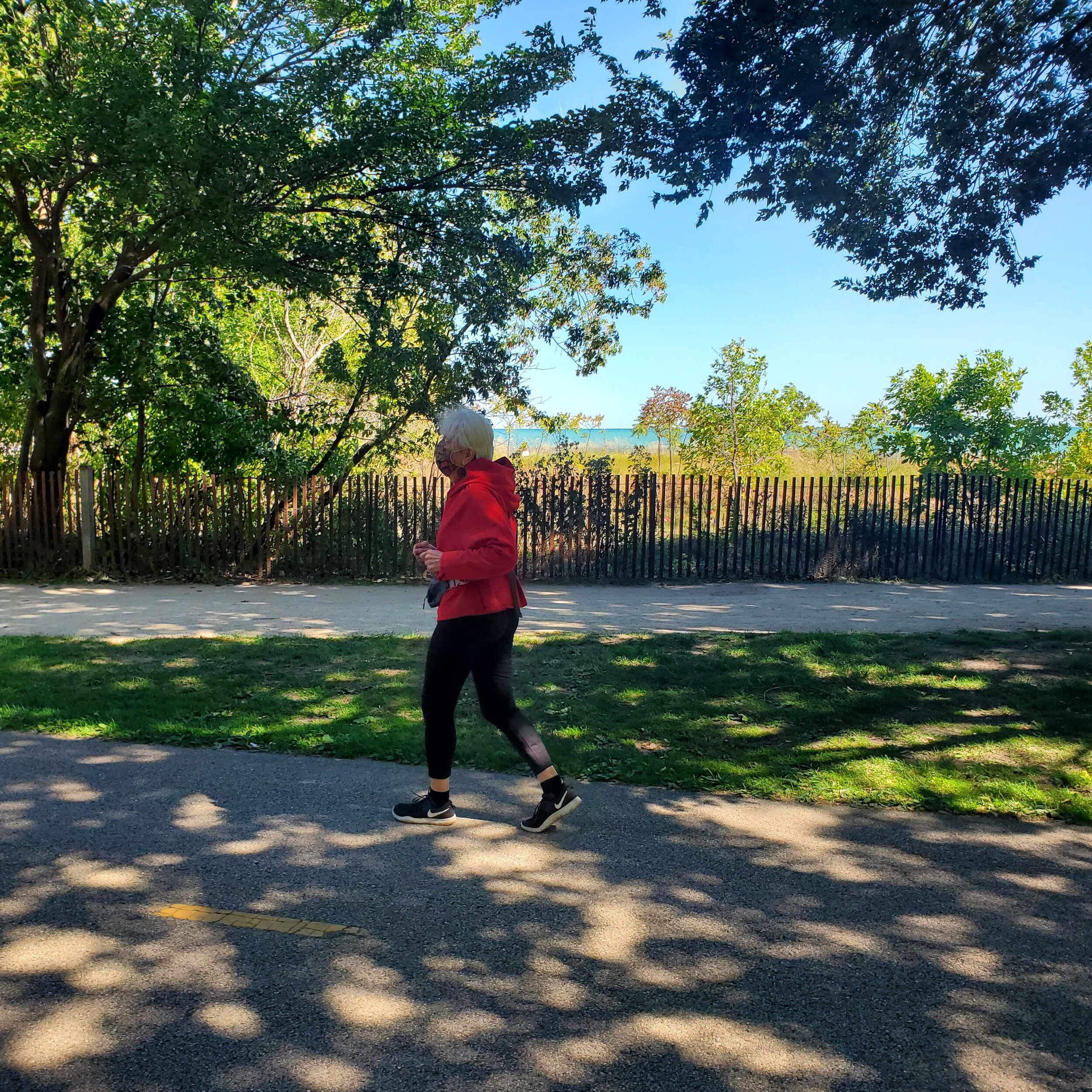 Diane enjoying a lake front jog.