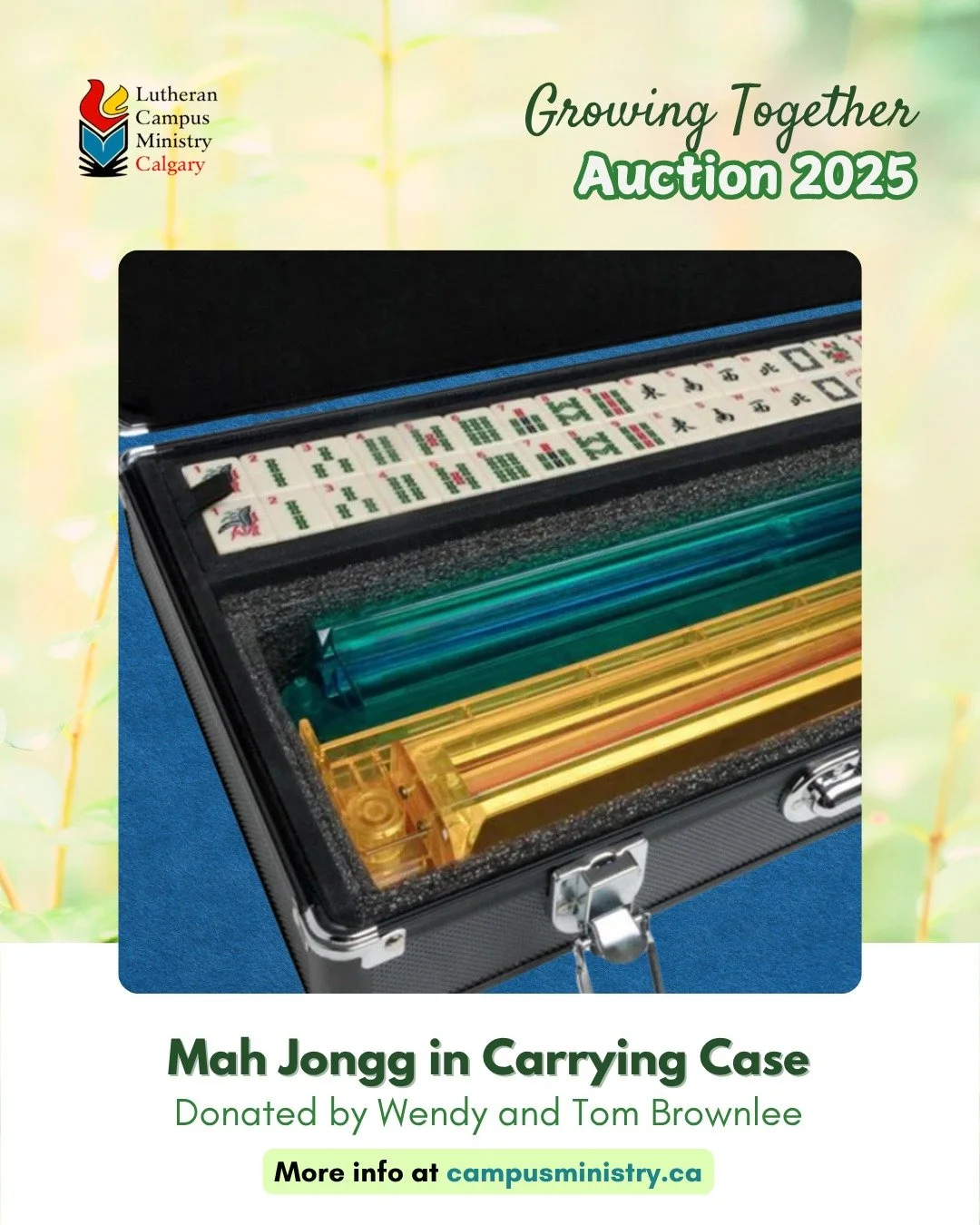 GROWING TOGETHER: Auction item 3

Bid on this new high-quality MJ game in this 20 x 8 x 4 inches carrying case! A few more days for auction, check out more exciting items at campusministry.ca! 

#elcic #YYC #campusministry #lutheran #fundraiser #onli