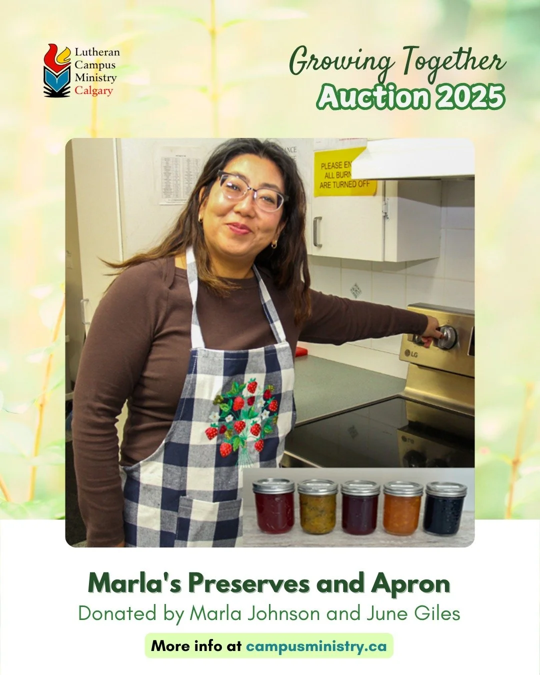GROWING TOGETHER: Auction item 4

Bid on these 5 homemade preserves as a delicious addition to bread and pastries, and this homey strawberry apron too!

One more day for auction, check out more exciting items at campusministry.ca!

#elcic #YYC #campu