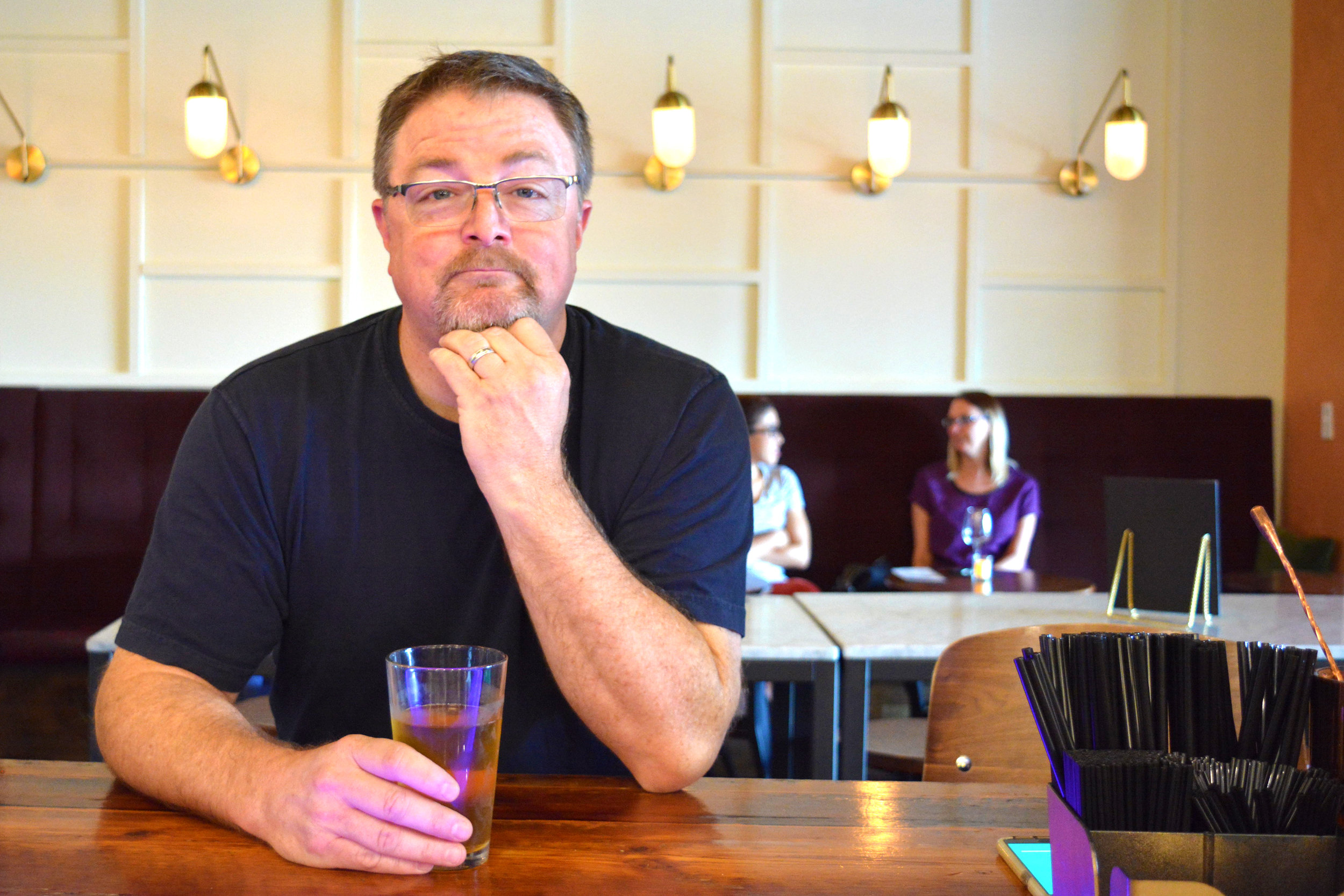 Dennis Dunwoodie drinking an Anderson Valley Gose