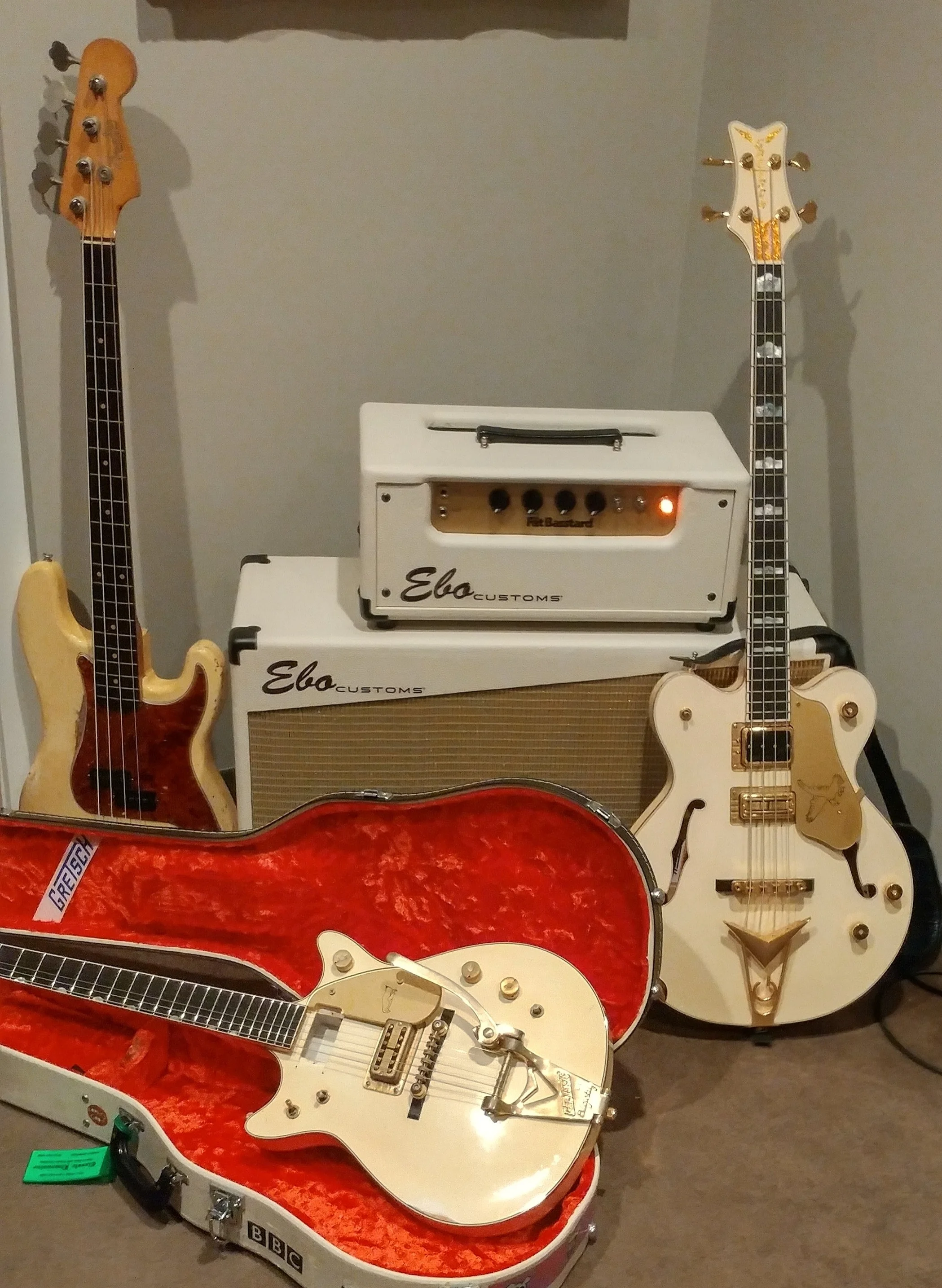 Tom Petersson came in for overdubs with this stuff…was not supposed to be a photo op, but C’MON…too cool.