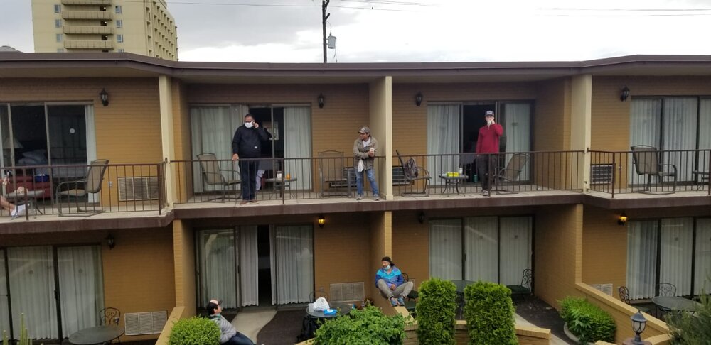  Strategy and community in the evenings at the hotel where organizers and supporters stayed in Yakima.   Photo by Abby Ernest-Beck  