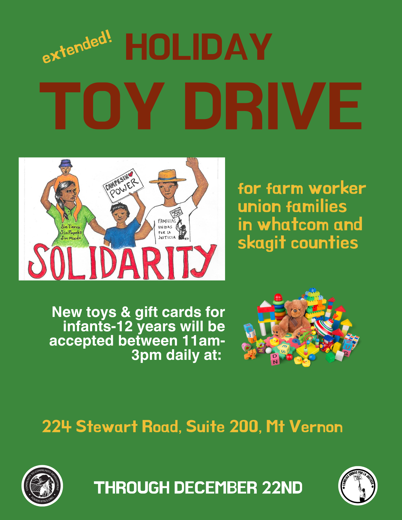 (Extended!) Holiday Toy Drive for Farmworker Children