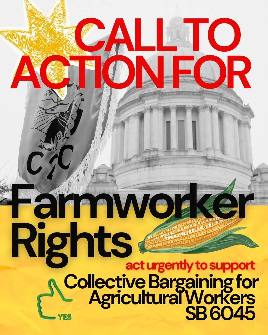 WA SB-6045 has a hearing in the Ways and Means Committee tomorrow at 1:30pm, and for it to successfully pass through Committee, we need another push of action from Farmworker allies. We need your support by signing in PRO before 9 am tomorrow Feb 5! 