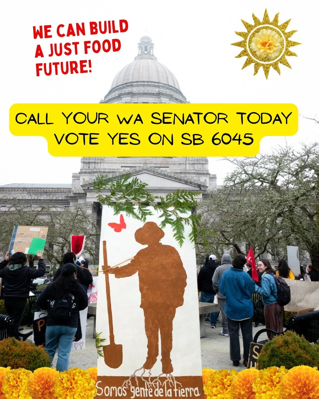 Farmworkers are on the edge of making history- and your solidarity action is needed. ⚠️

On Monday, Senate Bill 6045 passed out of the Ways and Means Committee. This success was due in part to your collective action when we put out the call. Thank yo