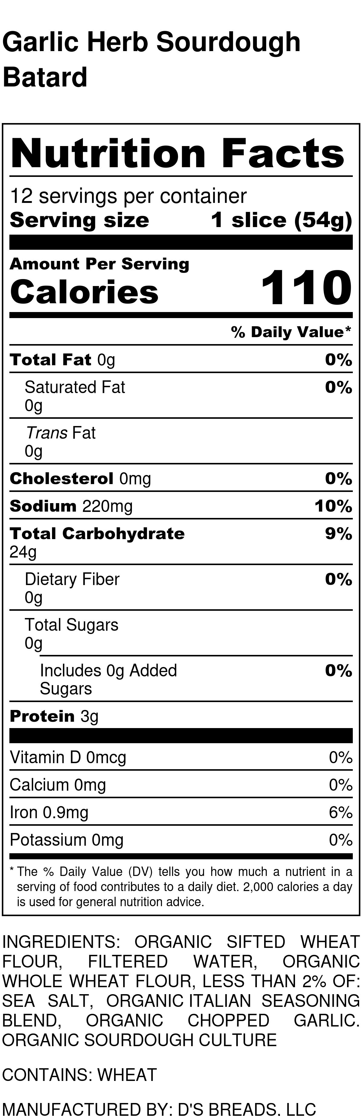 Garlic Herb Sourdough Batard - Nutrition Label.jpg
