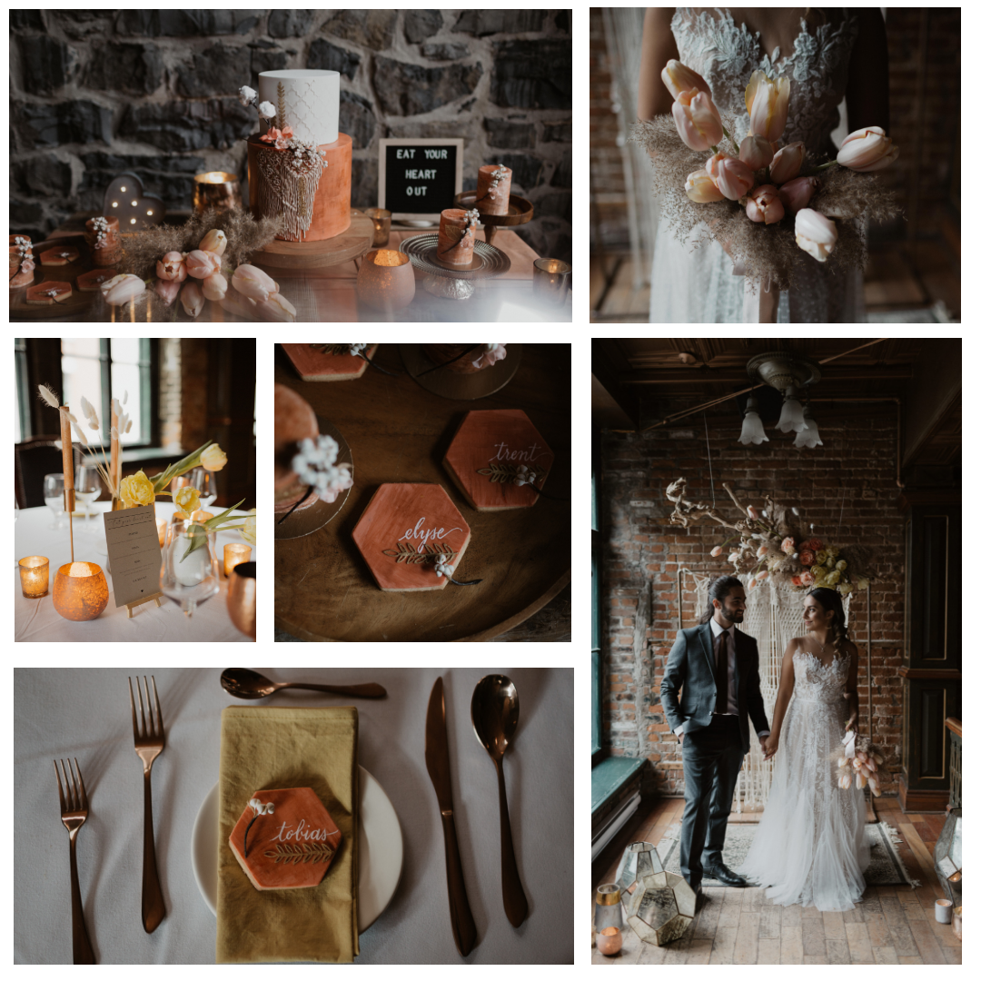 Marocain Location / Venue Vieux Port Steakhouse Photographe/Photographer Kristina Bastien Planification, sylisme+location / Planning, styling+rentals Le Coeur Bohème Fleuriste / Florist Oh.Fleurs Sucrerie / Sweets Sweet Savour by Felicia Robe / Dress Dream it yourself MUA Locks to lashes Habit / Suit Blandin & Delloye