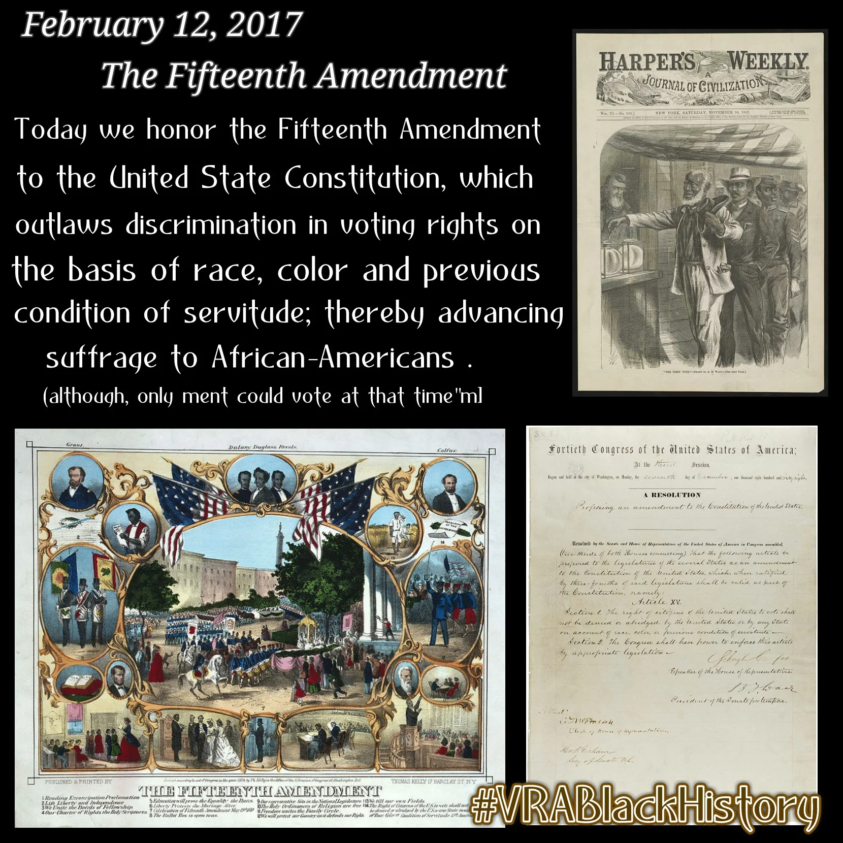 February 12, 2017- The Fifteenth Amendment (1870)