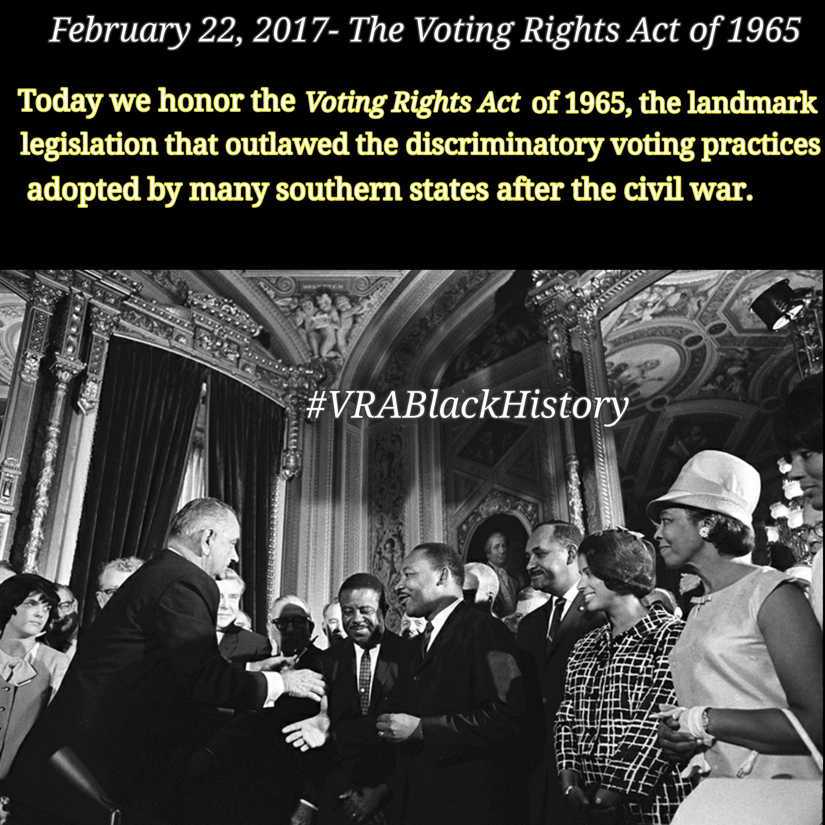 February 22, 2017- The Voting Rights Act of 1965 #VRABlackHistory