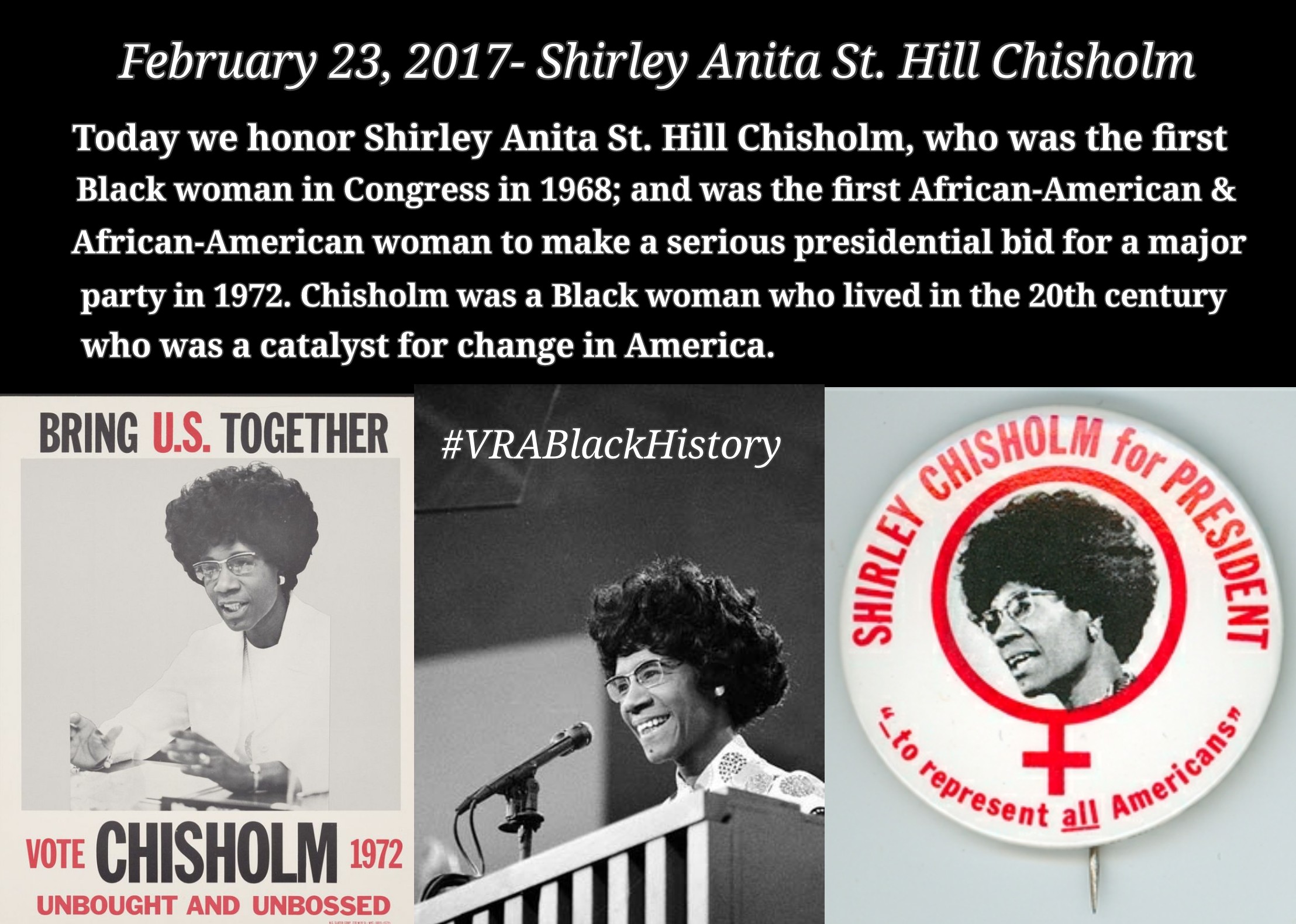 February 25 - Shirley Anita St. Hill Chisholm