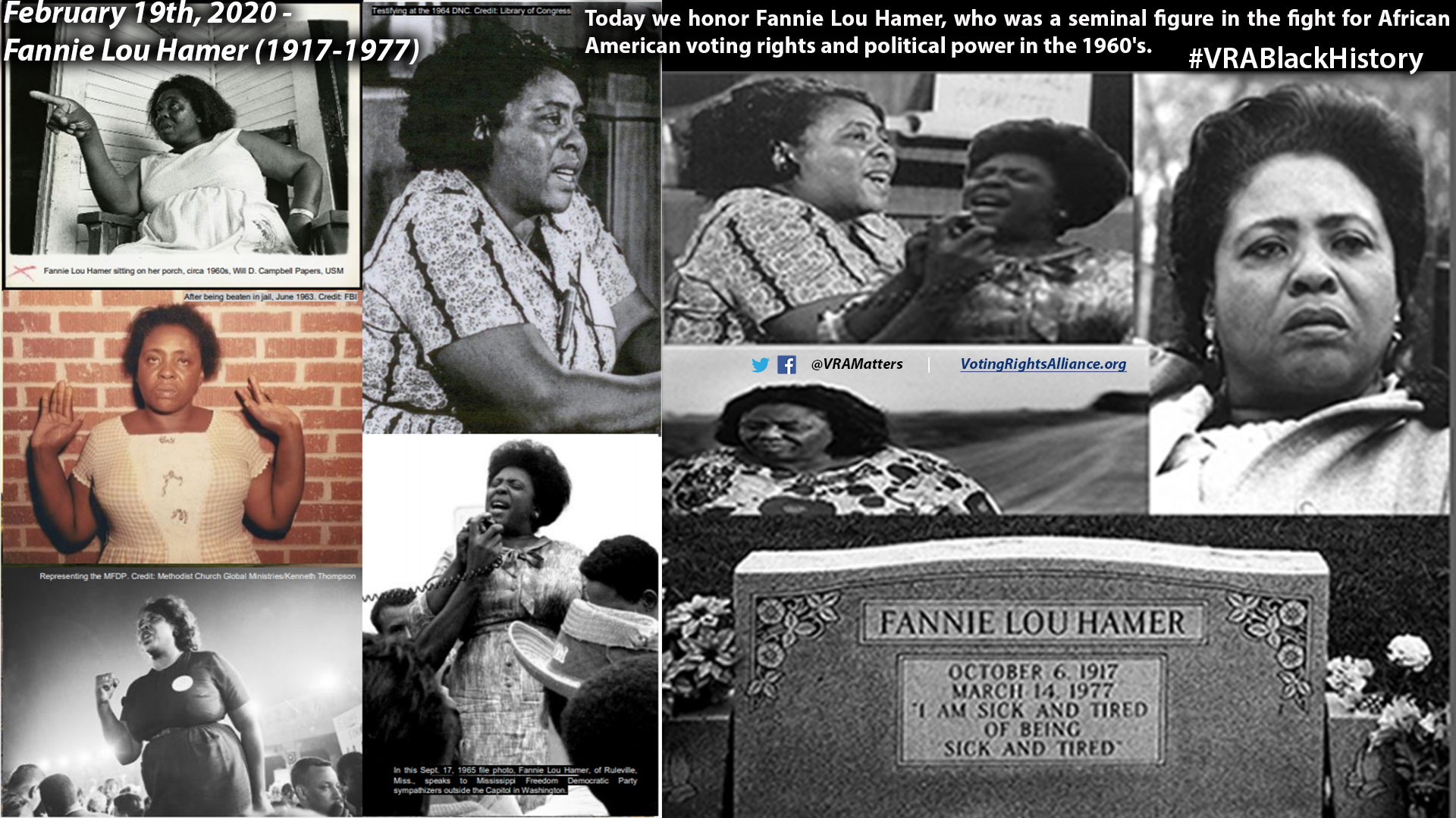 February 19 - Fannie Lou Hamer (1917-1977)