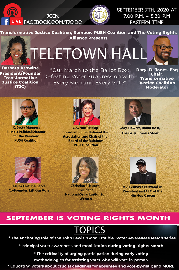 Facebook Live TeleTown Hall “Our March to the Ballot Box: Defeating Voter Suppression with Every Step and Every Vote”