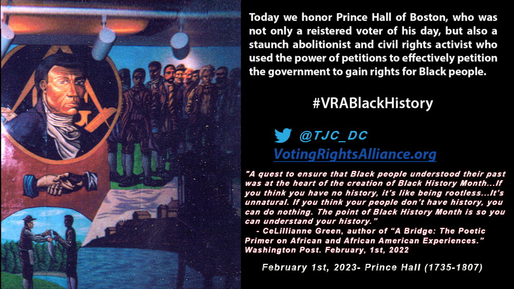 February 1st, 2023 - Prince Hall (1735-1807) #VRABlackHistory 